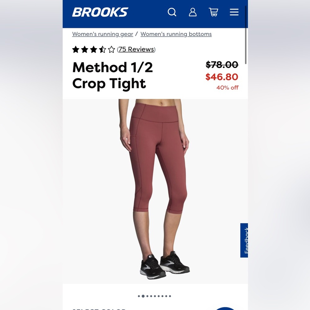 Brooks Medium Method 1/2 Crop Tight